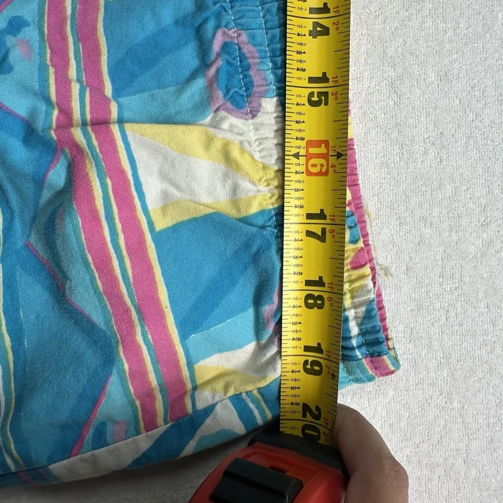 Beach Scene  Shorts Men's XL Geometric Light Blue  Cotton‎